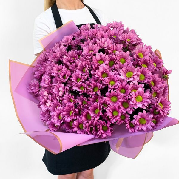 Букет із 25 рожевих хризантем «Grand Pink» 5238 фото Букет із 25 рожевих хризантем «Grand Pink» 5238 фото