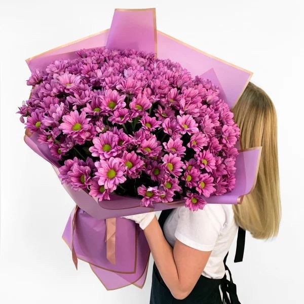 Букет із 25 рожевих хризантем «Grand Pink» 5238 фото Букет із 25 рожевих хризантем «Grand Pink» 5238 фото
